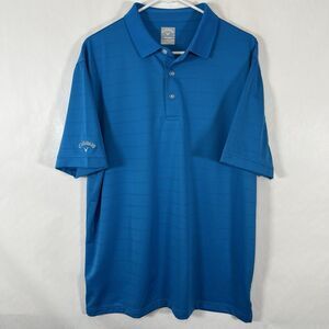 Callaway Opti-Dri Golf Polo Shirt Mens Size Large Blue Striped Performance